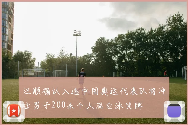 汪顺确认入选中国奥运代表队将冲击男子200米个人混合泳奖牌